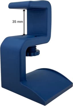 Koptelefoonhouder met Bureaubladklem (10–35 mm) – Donkerblauw – Onder Bureau – Duurzaam PLA — thumbnail 4