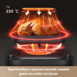 SNJY® Airfryer XXL - Airfryer Dubbel - Heteluchtfriteuse - Airfryer Dubbele Mand - 6L - 50 ℃-230 ℃ - Zwart — thumbnail 3