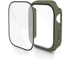 Screenprotector case - geschikt voor Apple Watch 10 / 11 42mm - full cover hoesje - gehard glas - 42 mm - volledige bescherming - groen
