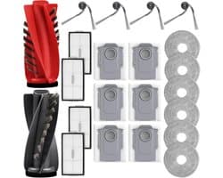 22 Stuks accessoires geschikt voor Roborock Saros 10R/P20 Ultra/P20 Plus/P20 Ultra Plus/G20S Ultra/G30 U robotstofzuiger - 2 hoofdborstels, 6 stofzakken, 6 dweilpads, 4 HEPA-filters, 4 zijborstels