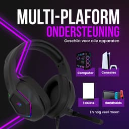 Strex Gaming Headset RGB Met Microfoon - 7.1 Surround - Game Koptelefoon Met Draad - Geschikt Voor PC / PS4 / PS5 / Xbox / Switch — thumbnail 3
