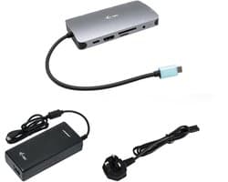 i-Tec - USB-C Metal Nano Dock - HDMI/VGA met LAN + 112W Oplader – Aluminium – 100W Power Delivery – Universeel Docking Station