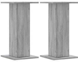 vidaXL - Speakerstandaards - 2 - st - 30x30x60 - cm - bewerkt - hout - grijs - sonoma