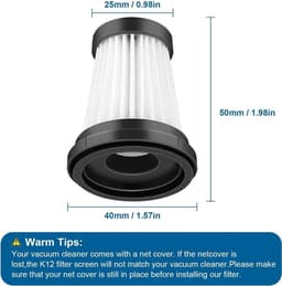 Zes HEPA-filters Geschikt voor de MOOSOO K12, K12 Pro, K13 draadloze stofzuigers en de Genius Invictus One 1.0 X7, 2.0 stofzuigers. — thumbnail 3