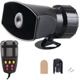 Megafoon 12V 100W met Sirene – 110 dB Autosirene & PA Systeem – 7 Tonen – Voor Auto, Boot & Noodgebruik – Zwart — thumbnail 1