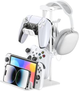 Gaming Headset Stand en Controller Houder met Aluminium Steun - Universele Hoofdtelefoonhouder voor Mobiele Apparaten — thumbnail 1