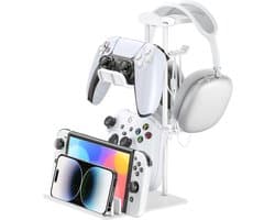 Gaming Headset Stand en Controller Houder met Aluminium Steun - Universele Hoofdtelefoonhouder voor Mobiele Apparaten
