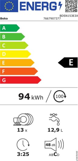 Beko BDSN153E3X vaatwasser Semi-ingebouwd 13 couverts — thumbnail 2