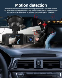 Dashcam 3-kanaals 1080p met Wifi, Nachtzicht en G-sensor voor Voor, Achter en Interieur — thumbnail 5