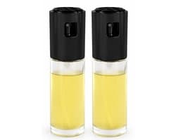 Set van 2 - Oliespray & Azijnverstuiver – RVS & Glas – 18 cm – Salade of Airfryer