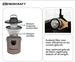 Neokraft - HE Filter Aszuiger - Geschikt voor aszuiger NAC160018 - Wasbaar - Herbruikbaar - Polyester - 137x100mm — thumbnail 2