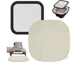 Airfryer accessoires Gescht voor Ninja CRISPi 1x roestvrij staal fijnmazige spatbescherming + 1x siliconen hittebestendige onderlegger voor Ninja heteluchtfriteuse FN101EUGY, FN101EUST en