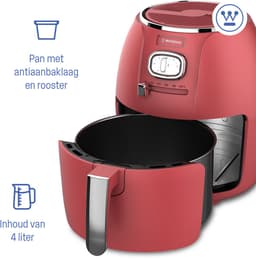 Westinghouse Retro Airfryer - 1500W - Heteluchtfriteuse - 4L - PFAS-Vrij - tot 200 Graden - Tot 4 personen - Rood — thumbnail 2