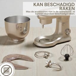 Royal Swiss® - Keukenmachine Keukenrobot met Mengkom 5L - 1500W Planetair Mengsysteem - 10 Snelheden + Pulse - RVS Mengkom - Roze — thumbnail 2