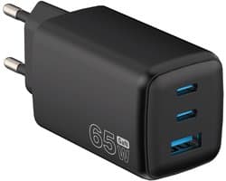 SYVOX Power 65W Snellader – USB-C Adapter – 2x USB-C & 1x USB-A – Oplader voor Laptop, telefoon, tablet & meer – Zwart