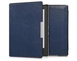 kwmobile E-Reader Case Compatible with Kobo Aura H2O Edition 1 Case - Ereader Case with Magnetic Closure - In Dark Blue