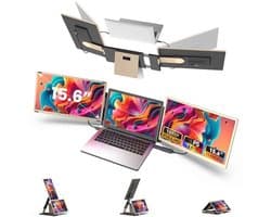 Kwumsy Portable Monitor for Laptop - 15.6 inch FHD 1080P Portable Screen, Monitor with Support 90°-235° Rotation, Compatible with Wins/Mac/PC (HDMI/Type-C/H5-T)