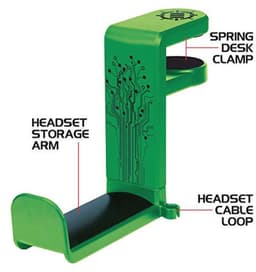 Hoofdtelefoon Hanger met 360 Graden Draaibare Arm - Onder Bureau Klem met Kabel Organizer - Universele Fit en Ruimtebesparend — thumbnail 5