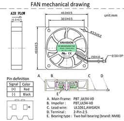 Duale Kogellager Koelventilator 40mm x 10mm 12V DC - 7 Bladen, Stil & Krachtig — thumbnail 3