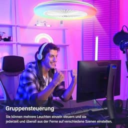 Plafondventilator met Verlichting en Afstandsbediening - 49 cm, RGB, Timer, 6 Snelheden, Traploos Dimmen — thumbnail 2
