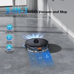 Teendow D65S MAX 3-in-1 Robotstofzuiger en -mop met LiDAR-navigatie, slimme kaartvorming en maximale sterke 6000Pa zuigkracht, zelfledigende bases voor 70 dagen, WiFi/App/Alexa spraakbediening, obstakelvermijding - EU-stekker — thumbnail 5