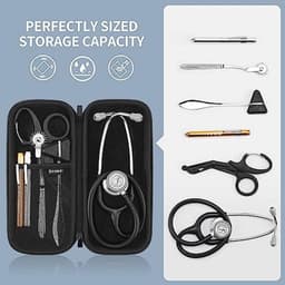 Professionele stethoscoop hoes hard shell etui met accessoires — thumbnail 5
