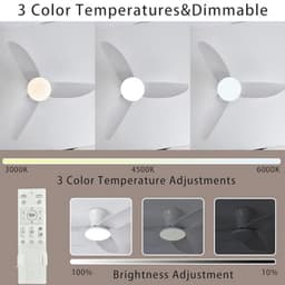 Dimbare Plafondlamp met Ventilator voor Slaapkamer en Woonkamer — thumbnail 4
