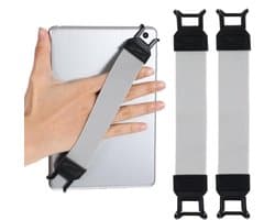 2-stuks Tablet polsband - Elastische tablet handband - Tablet valbeschermingsband - Multifunctionele tablet handgreepband - Elastische band - 20 cm - Geschikt voor 10,5-inch tablets en e-readers - Grijs