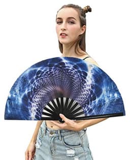 Grote opvouwbare hand rave-ventilator met fantasie sterrenhemel — thumbnail 4