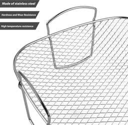 Heteluchtfriteuse, grillrooster, accessoires voor heteluchtfriteuse: 20 x 20,5 x 10 cm, 304 roestvrij staal, vierkante airfryer-accessoires Geschikt voor Cosori heteluchtfriteuse, 5,5 l XXL / 6,4 l — thumbnail 5