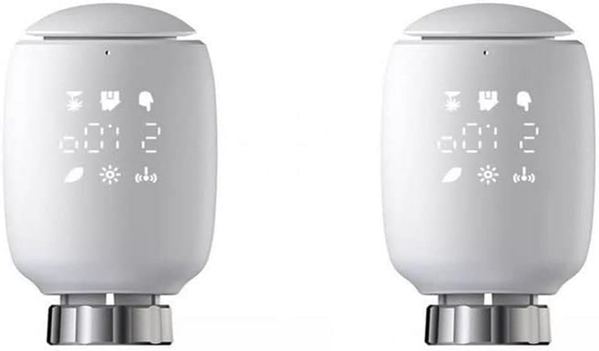 2 Stuks Slimme Radiator Thermostaat - WiFi App Bediening voor Slim Verwarming Systeem — afbeelding 1