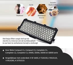 Replacements® HEPA-filters geschikt voor Miele Active AirClean 50 – Voor Complete C3, C2, S8, S6, S5, S4 - Vervangt SF-HA 50 - 2 stuks — thumbnail 2