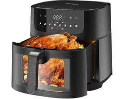 Dewelling Digitale Airfryer AF8007 - XL Heteluchtfriteuse 9L - 1800W -Digital Touchscreen - 8 Automatische Programma's