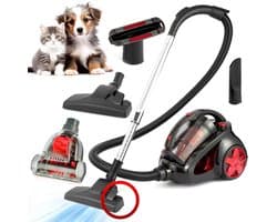 AG3000 Stofzuiger Zonder Zak - Stofzuigers - Dierhaarbestendig -Vacuum Cleaner Zakloos - Geschikt Voor Dierenharen - 900W - Sterke Zuigkracht - Rood