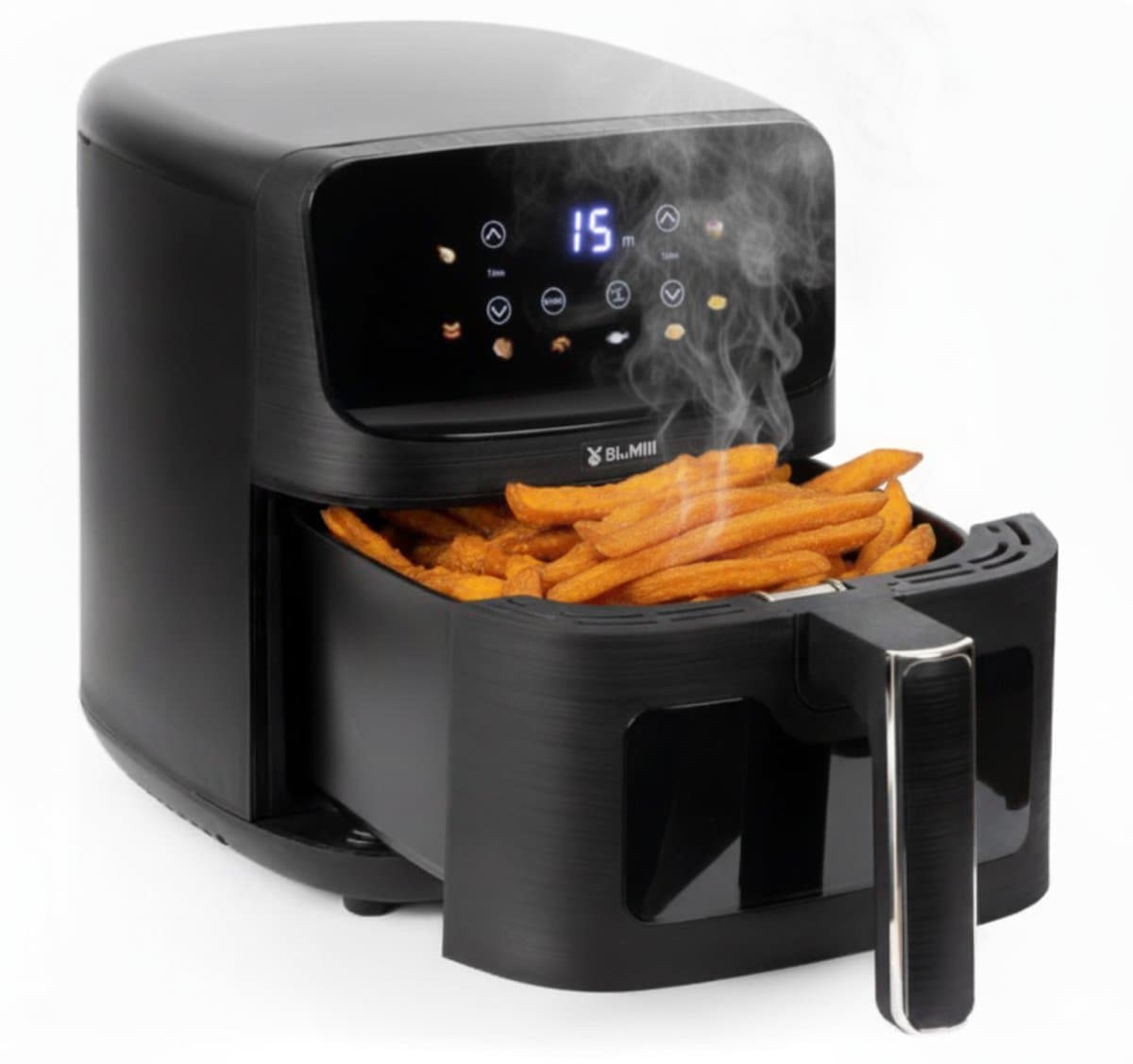 BluMill Airfryer – Heteluchtfriteuse met 8 Programma’s – 4,5 Liter – 1500W – Inclusief Crispplaat — afbeelding 1