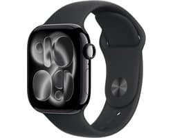 Apple Watch 11 - Wifi - 42mm - Jet Black Aluminium Case with Black Sport Band - M/L