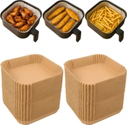 Papieren Inzetvellen voor Airfryer – 300 stuks – 20×20 cm — thumbnail 1