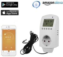 Thermostaat Stekker – Met externe sensor - WiFi Plugin – Stopcontact – Slimme Temperatuurregelaar – 16A – Werkt met Tuya, Alexa & Google Home - Energie besparen - Elektrische warmtebronnen — thumbnail 1