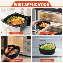 Siliconen Airfryer Accessoires - Herbruikbare Ronde Bakvorm 19-23cm voor Bakken, Braden en Grillen — thumbnail 3