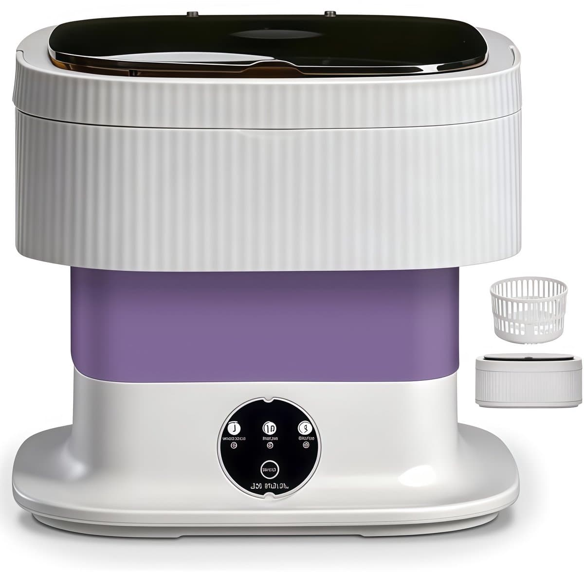 Mini wasmachine - Wasmachine - Draagbare wasmachine - Draagbare wasmachine 10L - Wasmachines - Opvouwbare wasmachine - Met centrifugekorf - Touchscreen bediening - 3 wasprogramma's - Compact - Voor babykleding - Ondergoed - Slaapzaal -Camping -Paars — afbeelding 1