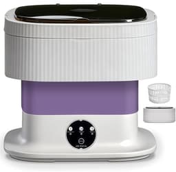 Mini wasmachine - Wasmachine - Draagbare wasmachine - Draagbare wasmachine 10L - Wasmachines - Opvouwbare wasmachine - Met centrifugekorf - Touchscreen bediening - 3 wasprogramma's - Compact - Voor babykleding - Ondergoed - Slaapzaal -Camping -Paars — thumbnail 1