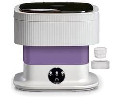 Mini wasmachine - Wasmachine - Draagbare wasmachine - Draagbare wasmachine 10L - Wasmachines - Opvouwbare wasmachine - Met centrifugekorf - Touchscreen bediening - 3 wasprogramma's - Compact - Voor babykleding - Ondergoed - Slaapzaal -Camping -Paars