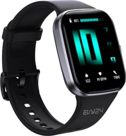 Evy24 Smartwatch - Smartwatch Dames en Heren - Stappenteller - Hartslagmeter - Slaapmonitor - Multisport - Geschikt voor Android en iOS - Zwart — thumbnail 3