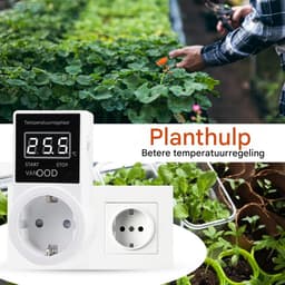 GELLDG Temperatuurregelaar - met schakelaar - 250V temperatuurregelaar - met sensor - waterdichte thermostaat/verwarming - slimme thermostaatfitting - Thermostaat - geschikt voor kassen, glazen containers, aquaria en kiemverwarmers — thumbnail 4