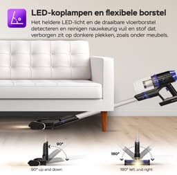 TurboTronic C27 Steelstofzuiger met kruimeldief zonder zak - Hoge zuigkracht - HEPA - lichtgewicht - 2 Snelheden - ECO-vriendelijk - Harde en zachte vloeren - Blauw — thumbnail 4
