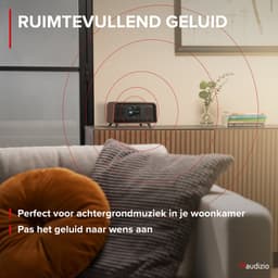 DAB radio - Audizio Desio - Retro radio - DAB, DAB+ en FM - Radio met Bluetooth - Houtlook donker — thumbnail 3