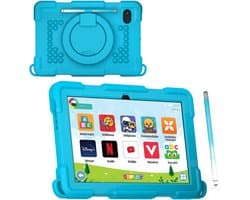 DEPLAY Kids Tablet PRO 4 - Kindertablet vanaf 2 jaar - Tablet Voor Kinderen - Tablet Kind - Met Pen, Beschermhoes en Screenprotector - Android 14 - 6000 mAh Batterij - 10 inch - Blauw
