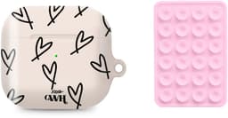 xoxo Wildhearts AirPods hoesje All Yours Beige & Zwart + Telefoonsticker Stick On Me Square Lichtroze – geschikt voor AirPods 4 — thumbnail 1