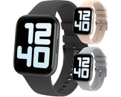 Cinturio SQ1 Black – Zwarte Smartwatch voor heren en dames – beschikbaar in 4 kleuren