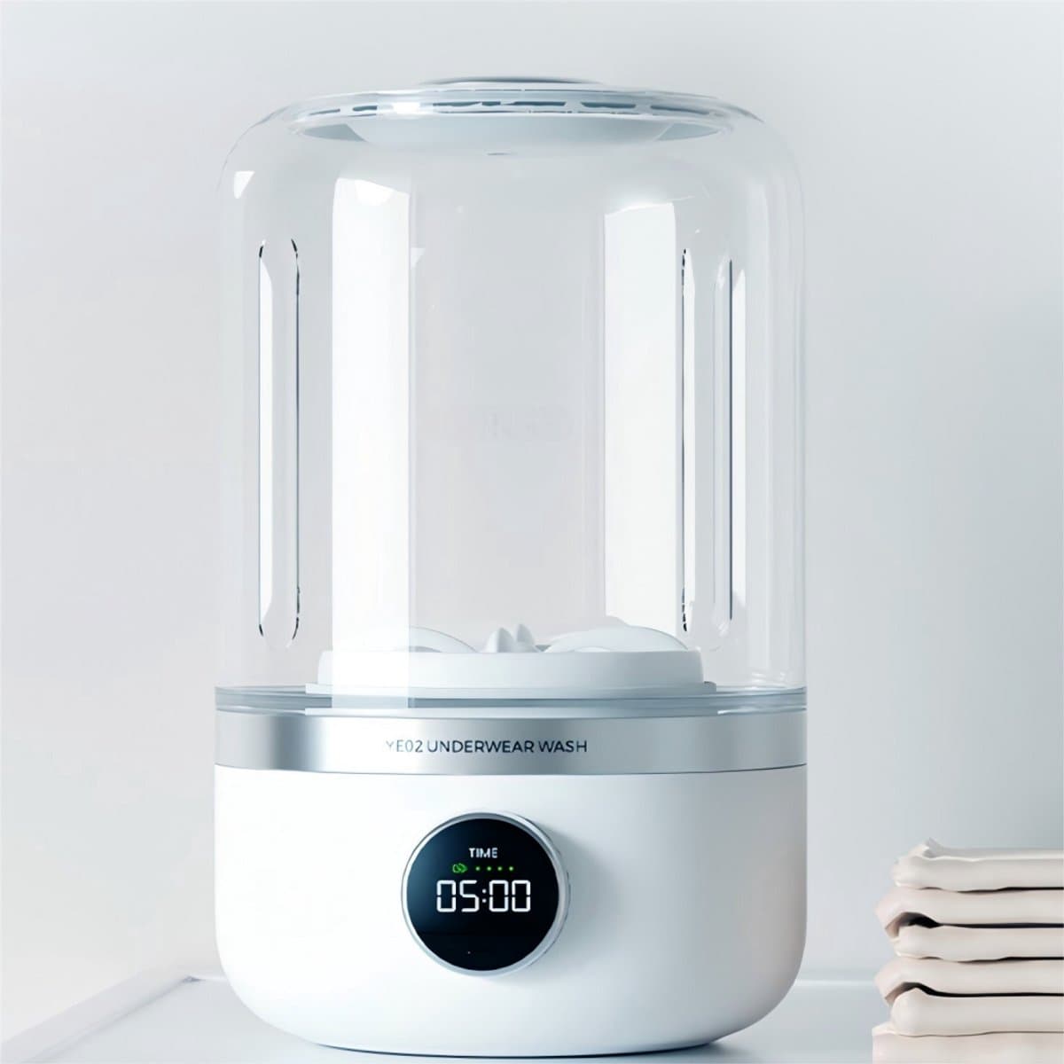 Draadloze draagbare wasmachine Geschikt voor lingerie, mini-wasmachine Geschikt voor sokken van 1 liter met centrifugeer- en droogtrommel — afbeelding 1
